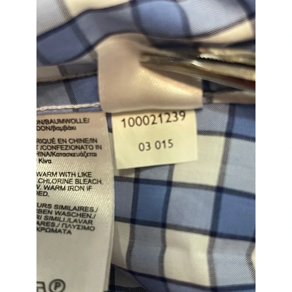 Brooks Brothers Red Fleece‎ XL Blue White Gingham Button Down Shirt 100021239